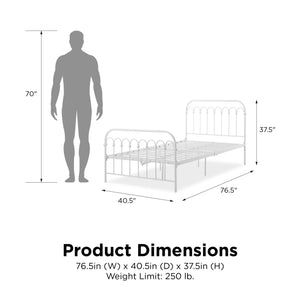 Novogratz Bright Pop Metal Bed - White - Twin