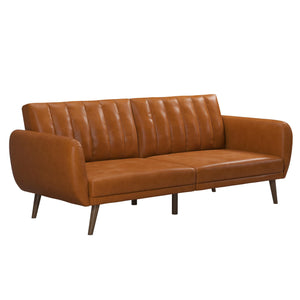 Novogratz Brittany Futon Sofa Bed - Camel Faux Leather