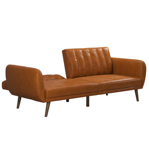 Novogratz Brittany Futon Sofa Bed - Camel Faux Leather