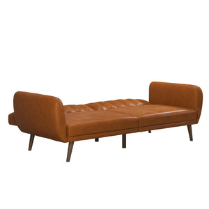 Novogratz Brittany Futon Sofa Bed - Camel Faux Leather