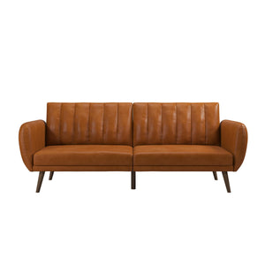 Novogratz Brittany Futon Sofa Bed - Camel Faux Leather