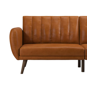 Novogratz Brittany Futon Sofa Bed - Camel Faux Leather