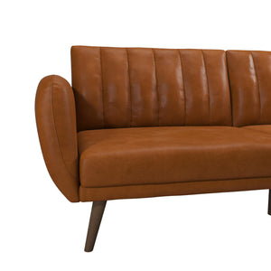 Novogratz Brittany Futon Sofa Bed - Camel Faux Leather