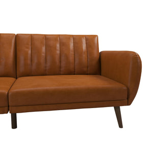 Novogratz Brittany Futon Sofa Bed - Camel Faux Leather