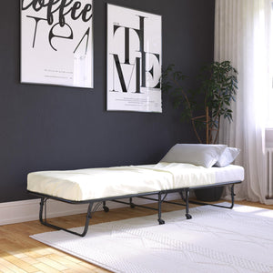 DHP Folding Cot Guest Bed with 5" Mattress - Black - Twin