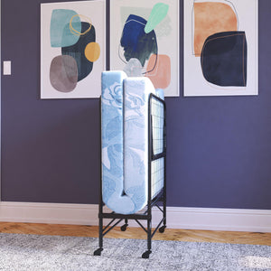 DHP Folding Cot Guest Bed with 4" Mattress - Black - Twin
