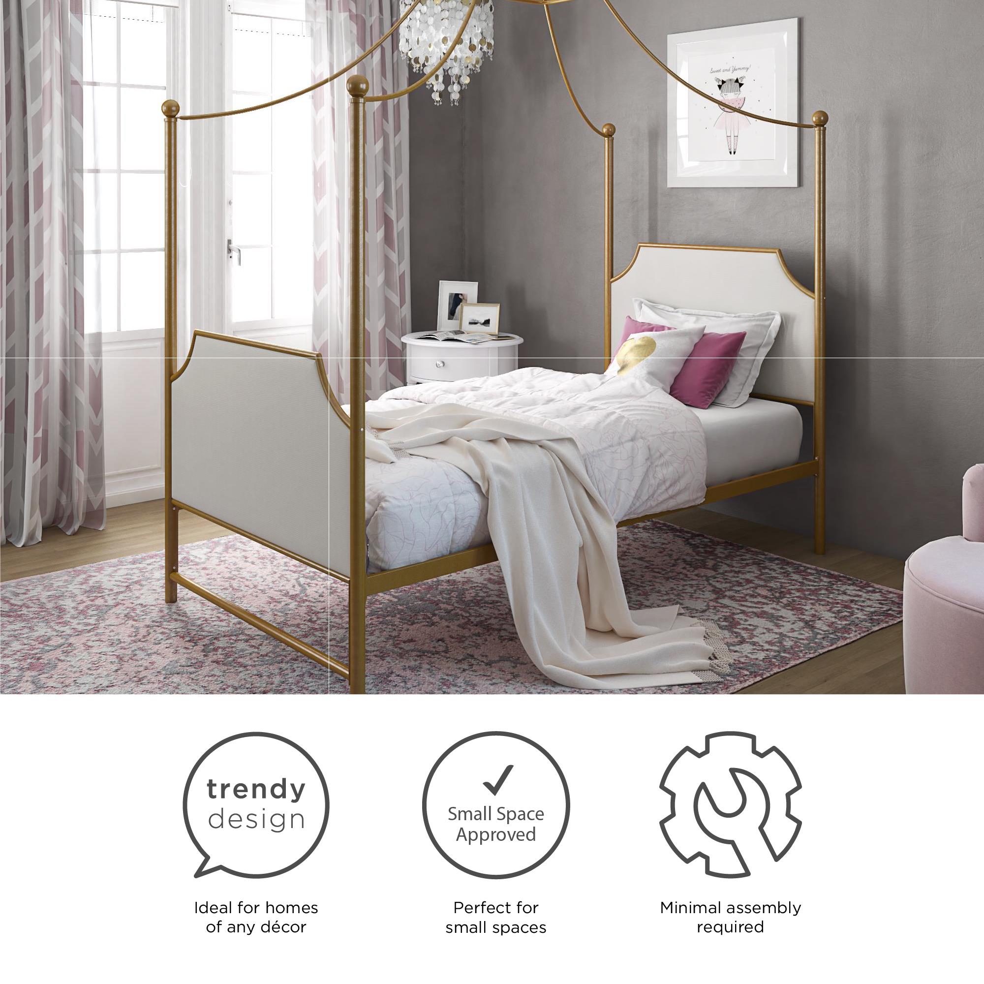 Max & Finn Clementine Canopy Bed - Gold - Twin