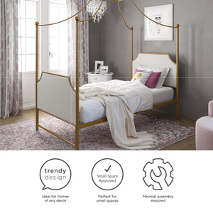 Max & Finn Clementine Canopy Bed - Gold - Twin