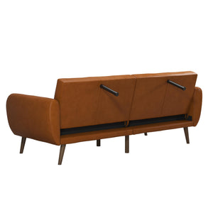 Novogratz Brittany Futon Sofa Bed - Camel Faux Leather