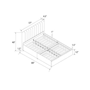 Novogratz Brittany Upholstered Bed with Storage Drawers - Light Gray - Full