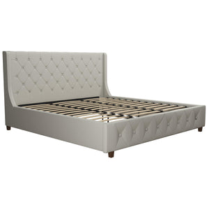 CosmoLiving Mercer Upholstered Bed - Light Gray - King
