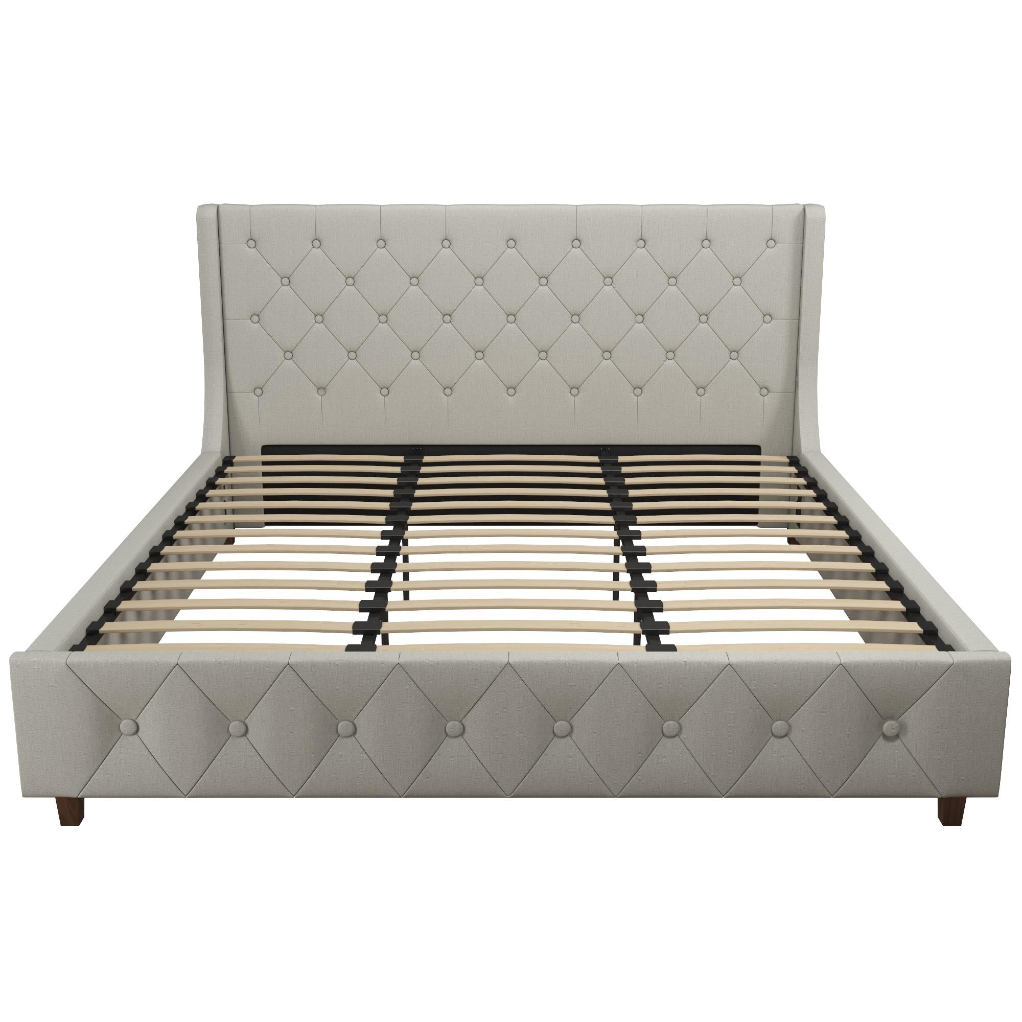 CosmoLiving Mercer Upholstered Bed - Light Gray - King