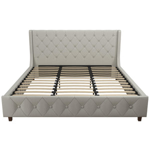 CosmoLiving Mercer Upholstered Bed - Light Gray - King