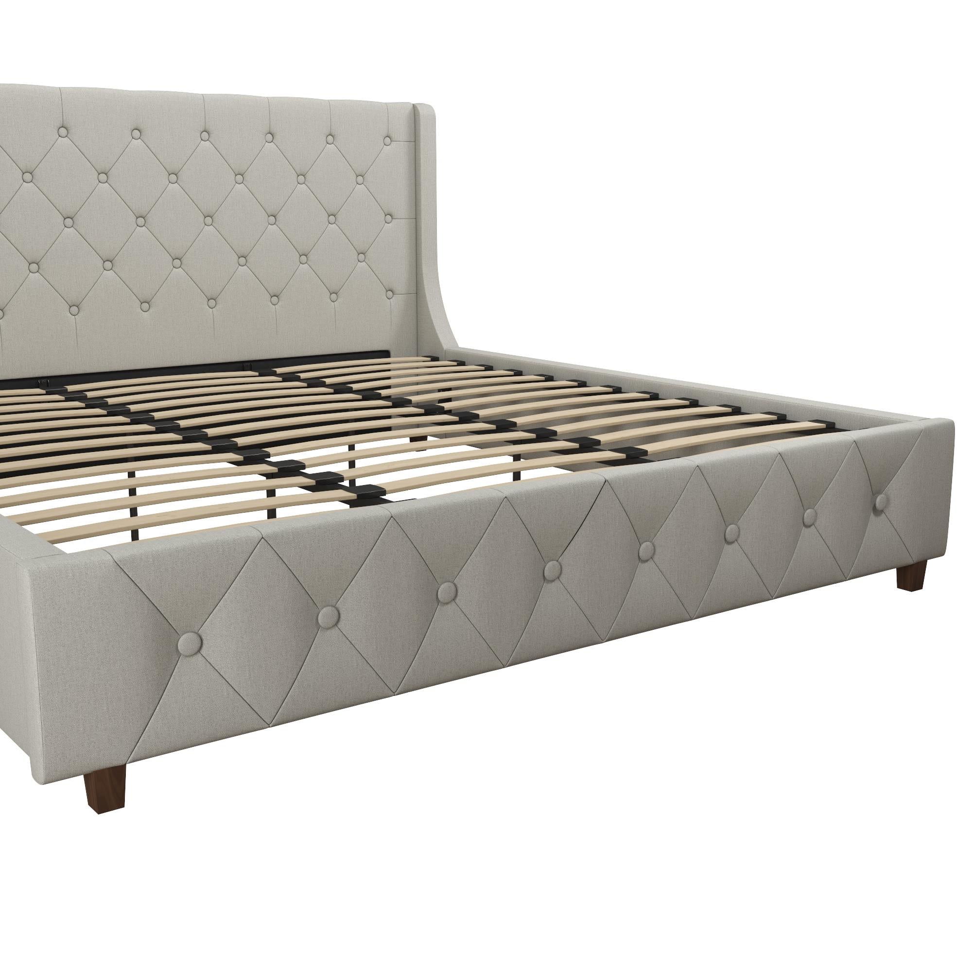 CosmoLiving Mercer Upholstered Bed - Light Gray - King