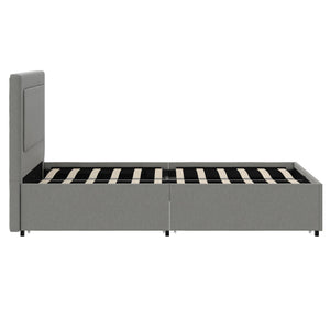 RealRooms Alden Bed with H/B and Storage Drawers - Gray - Twin