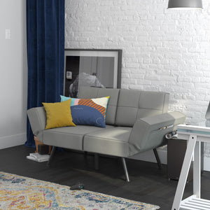 RealRooms Euro Loveseat Futon - Light Gray