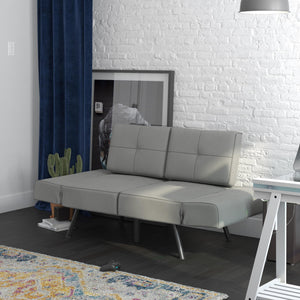 RealRooms Euro Loveseat Futon - Light Gray
