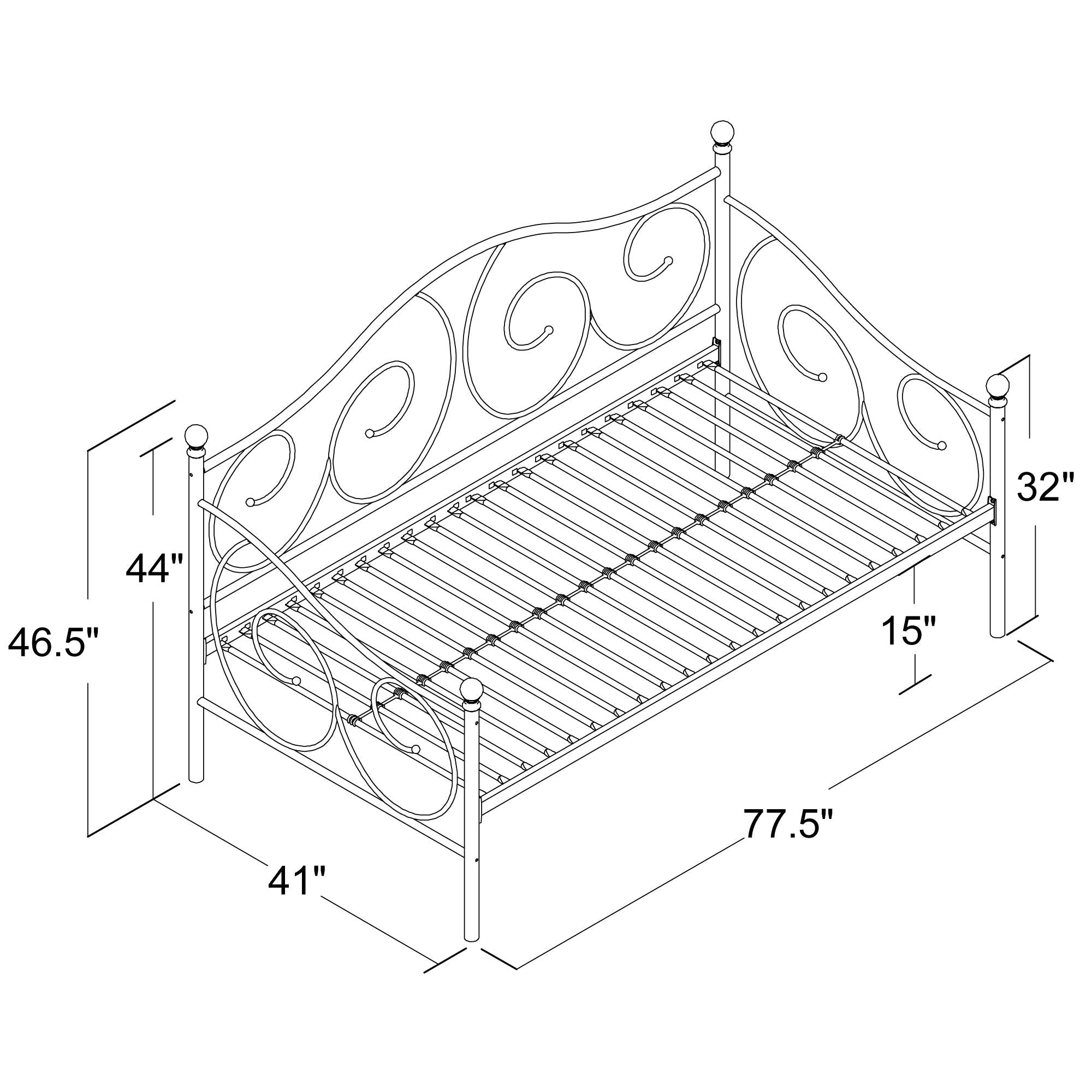 DHP Victoria Metal Daybed  - Bronze - Twin