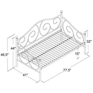 DHP Victoria Metal Daybed - White - Twin